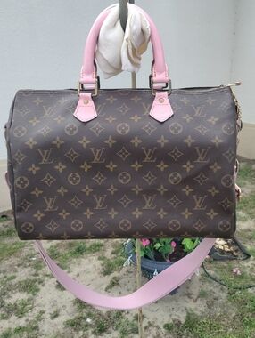Louis Vuitton Speedy 35 Converted To Bandolier -Pink &Black